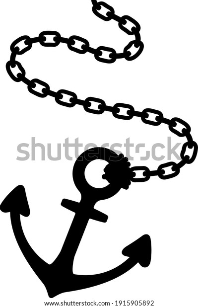 An anchor\
chain isolated vector\
illustration.