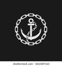 Anchor and chain logo template