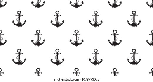 Anchor chain Seamless Pattern helm vector maritime Nautical isolated tropical boat background wallpaper