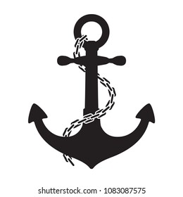 Anchor chain vector helm logo icon Nautical maritime chain boat ocean sea illustration symbol graphic