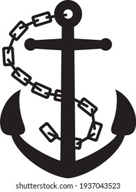 Anchor with chain vector illustration