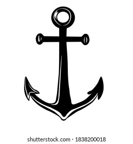 Anchor with chain vector stock illustration. Nautical maritime sea ocean boat illustration symbol. isolated on a white background