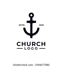 Anchor Church Logo Design Vector With for community