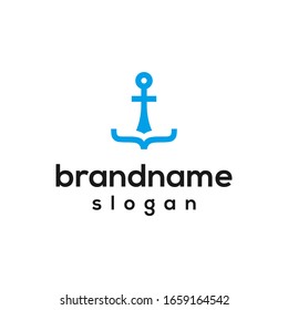 anchor code logo design vector