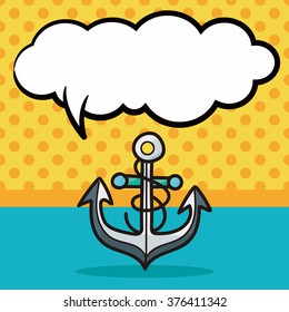 Anchor color doodle, speech bubble