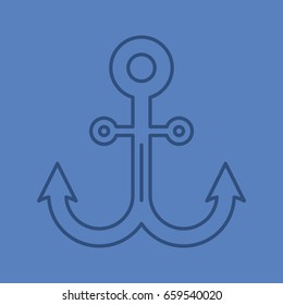 Anchor color linear icon. Thin line outline symbols on color background. Vector illustration