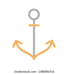 anchor colour line vector icon