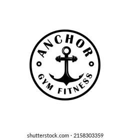 Logo für die Ankerkombination, Dumbell Fitness Gym Barbell, Fitnessvorlage