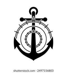 Anchor Compass illustration logo vector image t shirt