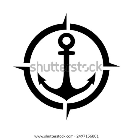Anchor Compass illustration logo vector image t shirt