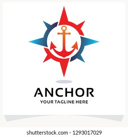 Anchor Compass Logo Design Template Inspiration