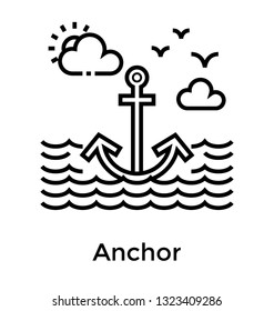Anchor concept line icon design 