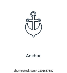 Anchor concept line icon. Linear Anchor concept outline symbol design. This simple element illustration can be used for web and mobile UI/UX.