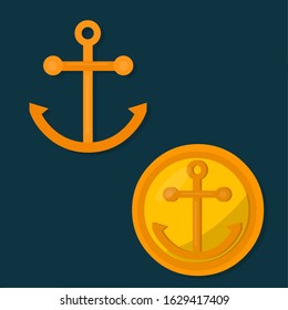 anchor concept symbol vector illustration in flat style