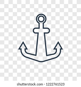 Anchor concept vector linear icon isolated on transparent background, Anchor concept transparency concept in outline style