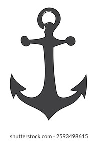 Anchor in continuous line drawing on white background.