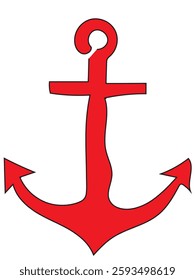 Anchor in continuous line drawing on white background.