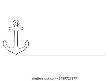 Anchor continuous one line drawing vector illustration