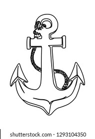 anchor contour vector illustration isolated