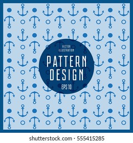 Anchor and control wheel in  seamless pattern. 