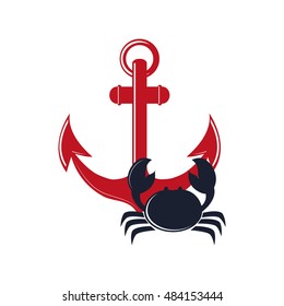 anchor and crab icon 