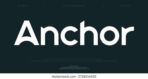Anchor, Creative digital technology Modern Logo Sport Italic Alphabet Font. Typography abstract italic Futurebold fonts, sport, movie brand and logos. vector illustration