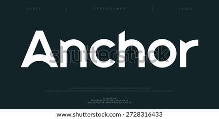 Anchor, Creative digital technology Modern Logo Sport Italic Alphabet Font. Typography abstract italic Futurebold fonts, sport, movie brand and logos. vector illustration