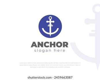 Anchor creative logo design vector