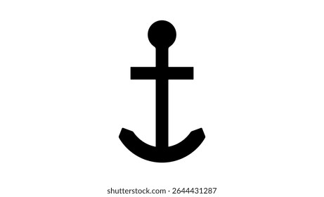 The Anchor Cross symbol, black isolated silhouette