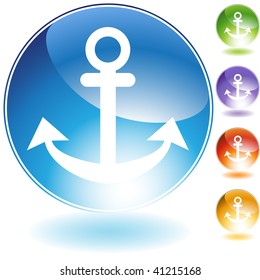 Anchor crystal icon isolated on a white background.