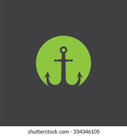 anchor cut identity template icon design element