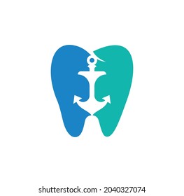 Anchor Dental tooth dentist Logo Icon Design Template. Anchor Dental Logo Design Template Inspiration