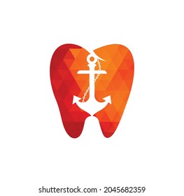 Anchor Dental tooth dentist Logo Icon Design Template. Anchor Dental Logo Design Template Inspiration