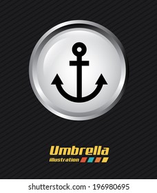 Anchor design over black background, vector illustration