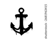 Anchor design with paint drips showcasing the artistic creativity of graffiti art.