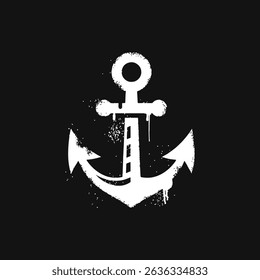 Anchor design with paint drips showcasing the artistic creativity of graffiti art.