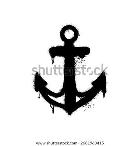Anchor design with paint drips showcasing the artistic creativity of graffiti art.