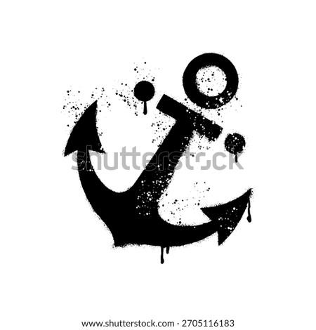 Anchor design with paint drips showcasing the artistic creativity of graffiti art.