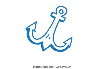 ANCHOR Doodle art illustration with black and white style.