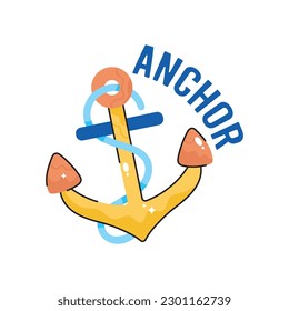 Anchor doodle filled outline vector icon. EPS 10 file