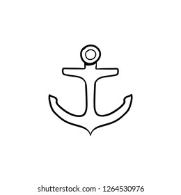 anchor doodle icon vector drawing