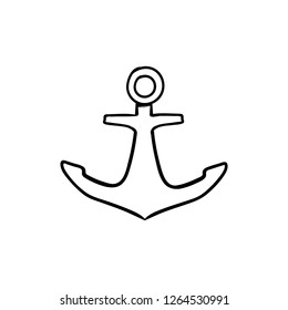 anchor doodle icon vector drawing