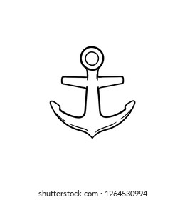 anchor doodle icon vector drawing