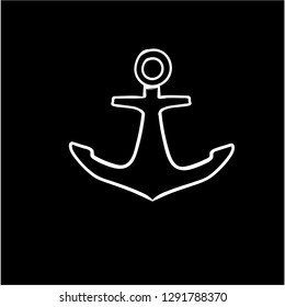 anchor doodle icon vector flat black