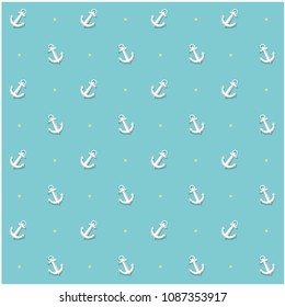 Anchor Dots Pattern Blue Background Vector Image
