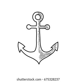 Anchor drawing on white background