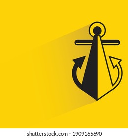 anchor drop shadow on yellow background