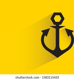 anchor with drop shadow in yellow background