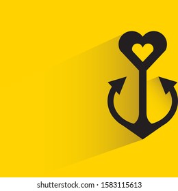 anchor with drop shadow in yellow background