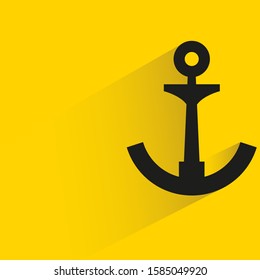 anchor with drop shadow in yellow background